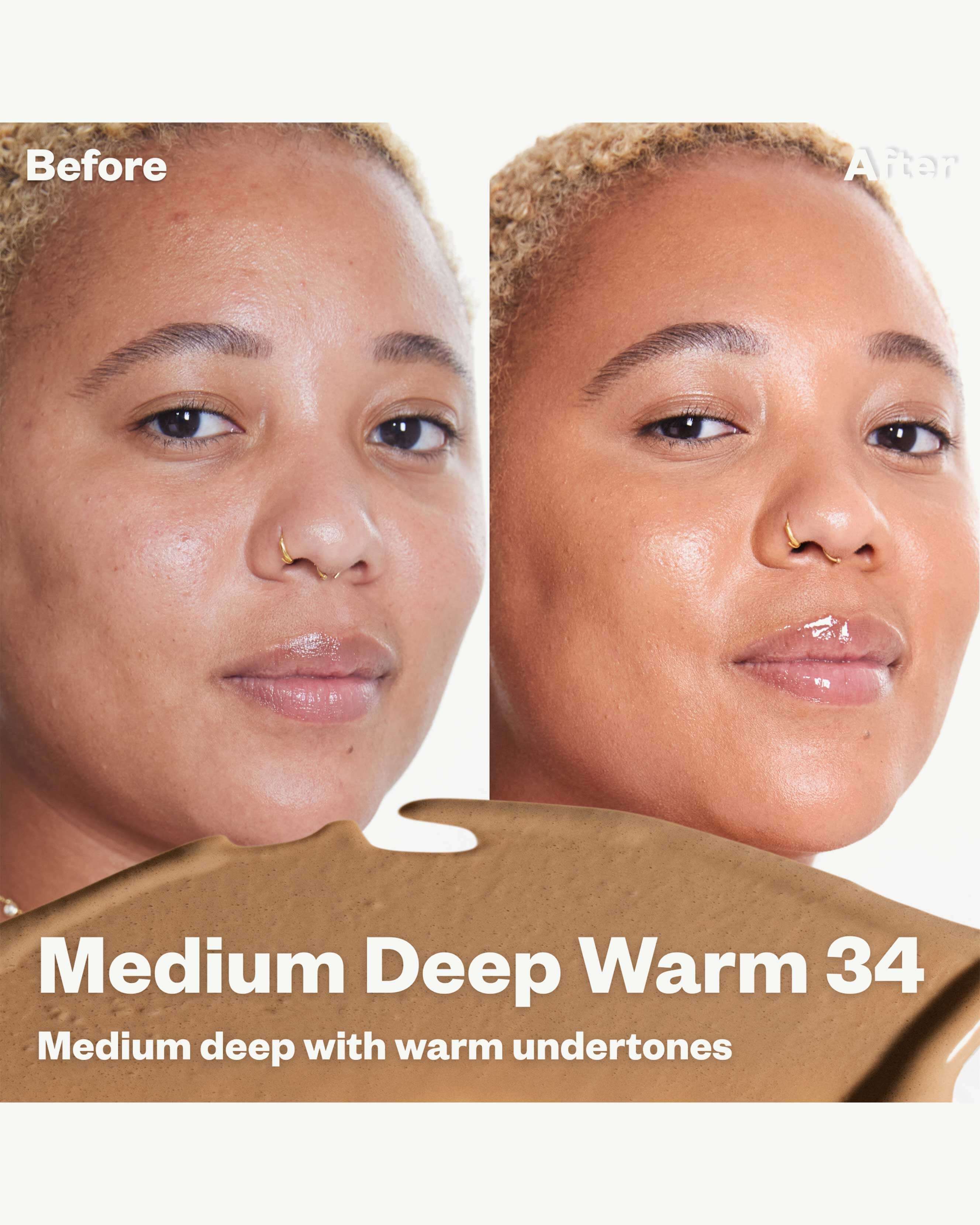 34 W (medium deep with warm golden undertones)